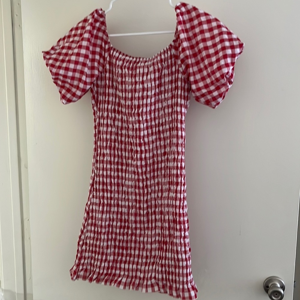 Pink Lily Red Gingham dress
